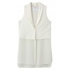 テーラー衿ロングベストブラウス オフホワイト - Shirts - ¥16,800  ~ $149.27