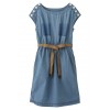【MUVEIL WORK】フレンチスリーブデニムワンピース ライトブルー - Dresses - ¥31,500  ~ $279.88