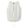 テンセルトップポプリンノースリブラウス ホワイト - Camisa - curtas - ¥14,280  ~ 108.97€