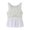 ノースリーブ刺繍ブラウス ホワイト - Camisa - curtas - ¥11,025  ~ 84.13€