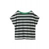 ボーダー×シフォンTシャツ ネイビー×グリーン - Shirts - kurz - ¥9,975  ~ 76.12€