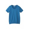 ウォッシャブル半袖フプルオーバーニット ブルー - Pullovers - ¥7,245  ~ $64.37