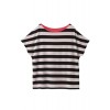 ボーダー×シフォンTシャツ ブラック×ピンク - Shirts - kurz - ¥9,975  ~ 76.12€