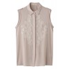 【navasana】RYローン刺繍N/Sシャツ ベージュ - Рубашки - короткие - ¥11,340  ~ 86.54€