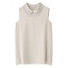 ラインストーンカラーブラウス ベージュ - Camisas - ¥18,900  ~ 144.23€