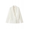 サテン切替ビッグシルエットダブルジャケット オフホワイト - Jacket - coats - ¥23,520  ~ $208.98