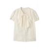 リボン付きブラウス ホワイト - 半袖衫/女式衬衫 - ¥9,555  ~ ¥568.84