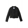 ノーカラーレザーブルゾン ブラック - Jacket - coats - ¥50,715  ~ $450.61