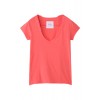 ファブリックコンビVネックTシャツ サーモンピンク - T恤 - ¥3,990  ~ ¥237.54