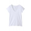 ファブリックコンビVネックTシャツ オフホワイト - Tシャツ - ¥3,990 