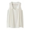 ノースリーブシャツ地切替フレアブラウス オフホワイト - Camisa - curtas - ¥9,555  ~ 72.92€