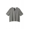 グレンチェック柄スキッパーブラウス ライトグレー - 半袖シャツ・ブラウス - ¥14,700 