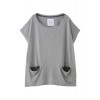 配色ポケットルーズT グレー - Tシャツ - ¥6,090 