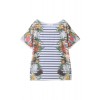 フルーツ&フラワープリントTシャツ ネイビー - Shirts - kurz - ¥11,550  ~ 88.14€