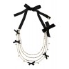 リボンネックレス ブラック - Necklaces - ¥8,295  ~ $73.70