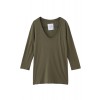 ファブリックコンビ7分袖Tシャツ カーキグリーン - Shirts - lang - ¥5,040  ~ 38.46€