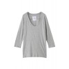 ファブリックコンビ7分袖Tシャツ グレー - Long sleeves t-shirts - ¥5,040  ~ $44.78