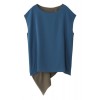 シフォン配色ブラウス ブルー×カーキ - Shirts - ¥23,100  ~ £155.99