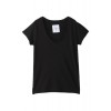 ファブリックコンビVネックTシャツ ブラック - Majice - kratke - ¥3,990  ~ 30.45€