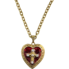 Red Enamel Cross Heartnecklace - Halsketten - 