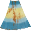 Yellow Blue Shaded Skirt - Krila - 