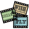 wish, dream, fly - 插图用文字 - 