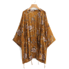 #kimono #brown #tan #flowers #white - Jacket - coats - 
