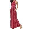 levaca Women's Summer Sleeveless Striped Pockets Loose Swing Casual Maxi Dress - Vestidos - $21.99  ~ 18.89€