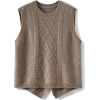 light brown knitted sleeveless sweater - Vests - 