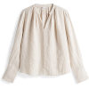 linen v neck shirt - Shirts - 