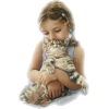 little girl and cat - People - 
