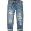 low rise distressed boyfriend jeans - 牛仔裤 - 