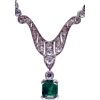 emerald and diamond art deco - Naszyjniki - 