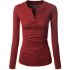 maroon henley shirt - Shirts - 