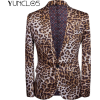 Men's Leopard Print Suit Blazer Jacket - Suits - 