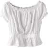 mesh ear collar strapless shirt - Camisa - curtas - $25.99  ~ 22.32€
