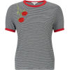 miss selfridge Striped Embroidered Ringe - T-shirt - £14.00  ~ 15.82€