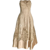 neutral satin embellished dress - sukienki - 