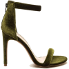 olive green velvet sandals - Классическая обувь - 