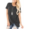 onlypuff Dark Gray T Shirt Solid Color Casual Loose Top for Women Short Sleeve L - Shirts - $17.99 