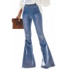 onlypuff Women's Classic Flare Denim Jeans Bellbottom Slim Wide Leg Denim Pants - Hlače - duge - $25.99  ~ 22.32€