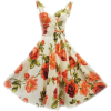 orange floral dress - Obleke - 