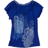 paisley blue top - Рубашки - короткие - 