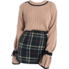 plaid skirt with sweater - Skirts - 