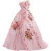 pink floral Renaissance Medieval Dress - Dresses - 