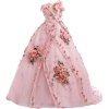 pink floral Renaissance Medieval Dress - 连衣裙 - 