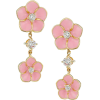 pink flower earrings - 耳环 - 