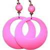 pink plastic 60s earrings - Aretes - 