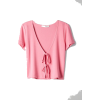 pink tie shirt - Majice - kratke - 