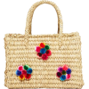 pom pom straw bag - ハンドバッグ - 